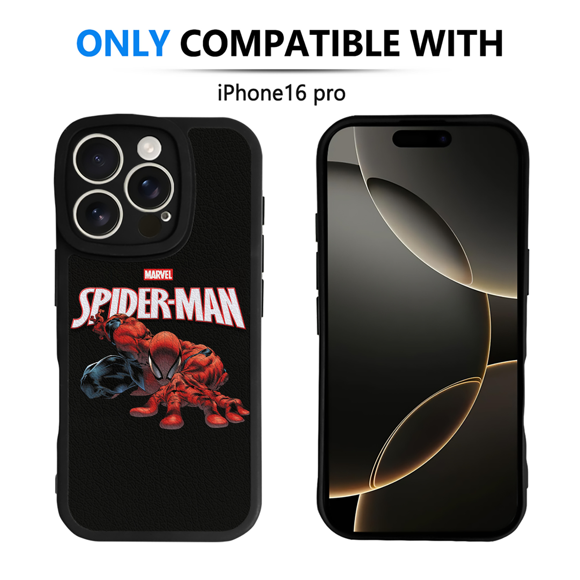 Spider Man スパイダーマン 【iPhone 16シリーズ対応】シリコンスマホケース（レザー調） 材質：シリコン